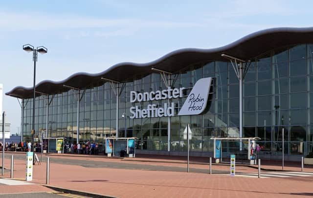 front of Doncaster Sheffield airport