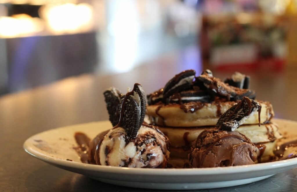 Oreo pancake stack Billy Bob's