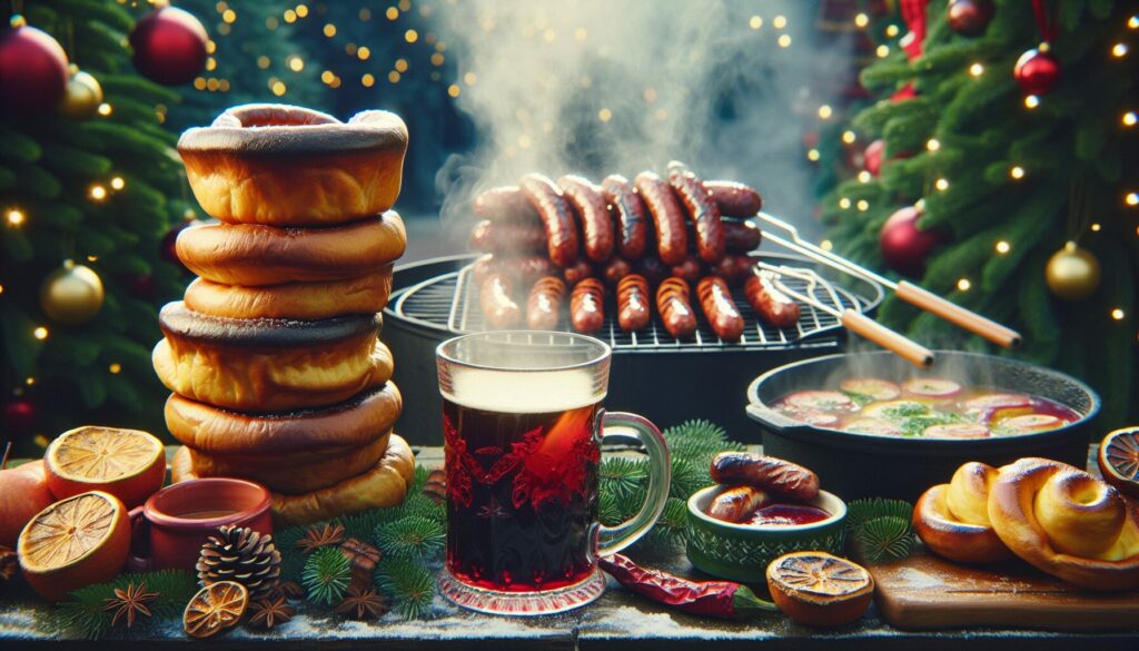 Indulging in festive food and drink