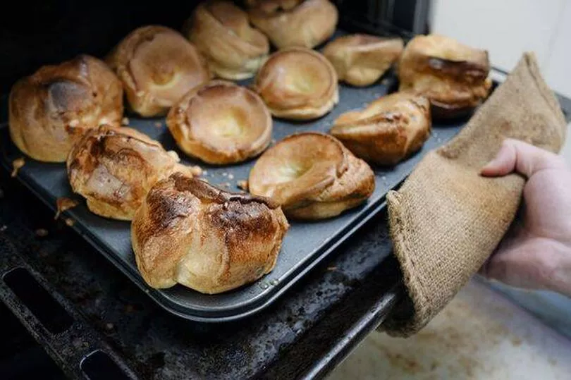 tray of Yorkshire pudding